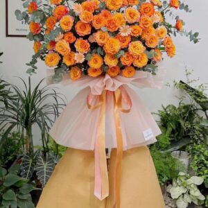 Kệ khai trương vàng cam