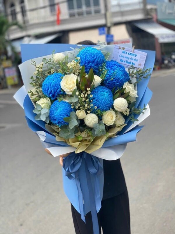 Bó hoa xanh dương